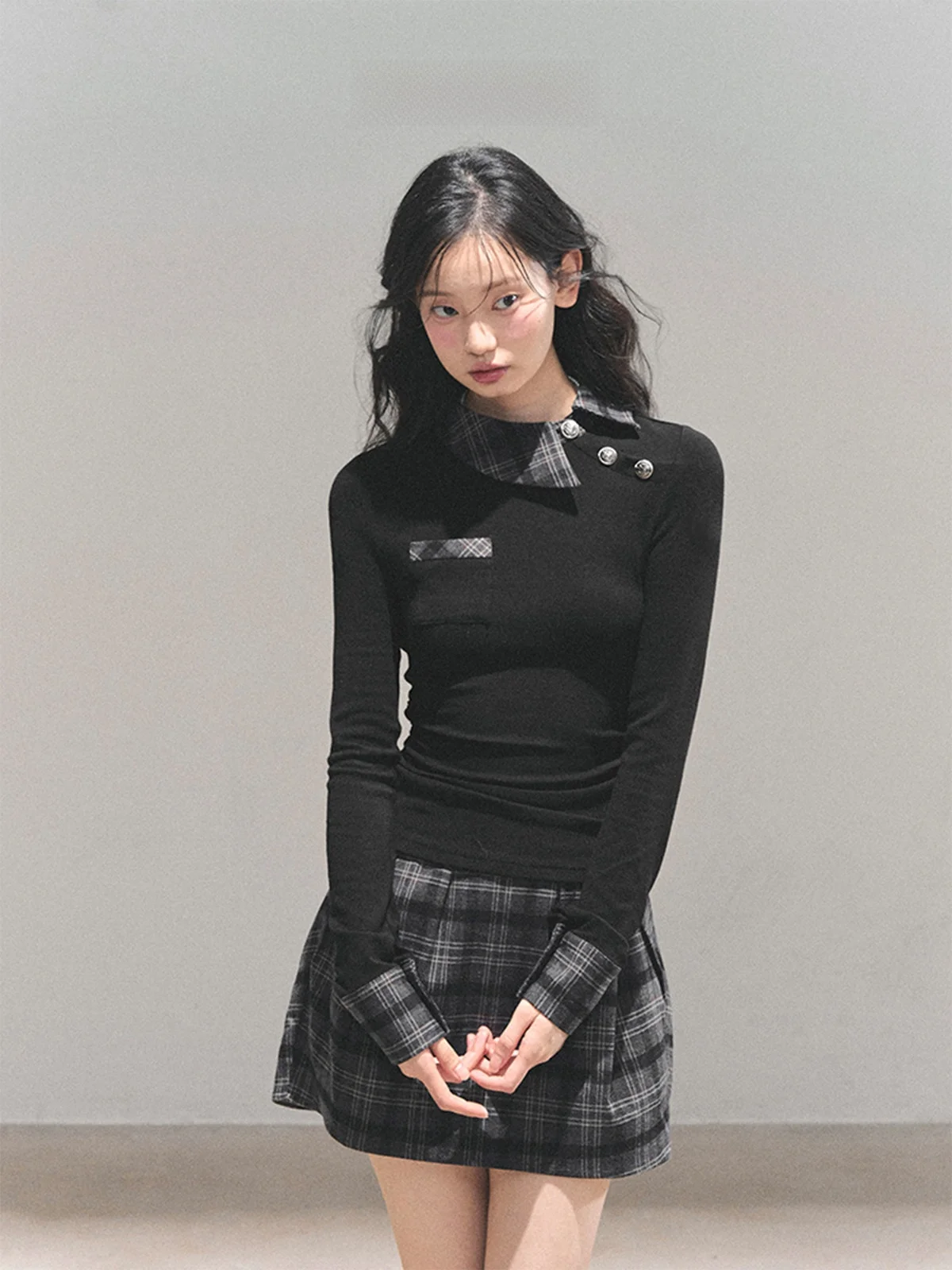 

Зимний женский модный комплект AOMALM: юбка и длинный свитер с узором, повседневный костюм-двойка, серия Miu