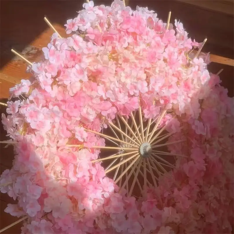 Vintage Hanfu Pink Flower Wedding Kids Beach Decor Summer Car Umbrella Shade Lolita Pink Purple Parasol Custom el principito