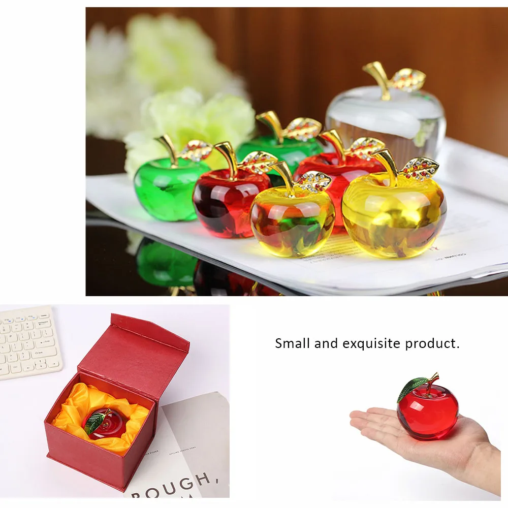 Crystal Apple Creative Gifts Gold Leaf Decoration Crafts Home Decoration Car Home Decoration Crafts Christmas Apple