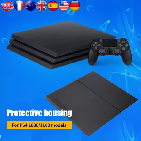 Plastic Game Accessories Protective Black Replacement Upper Bottom Cover Housing Case for PS4 1000/1100/PS41200/PS4 SLIM/PS4 Pro