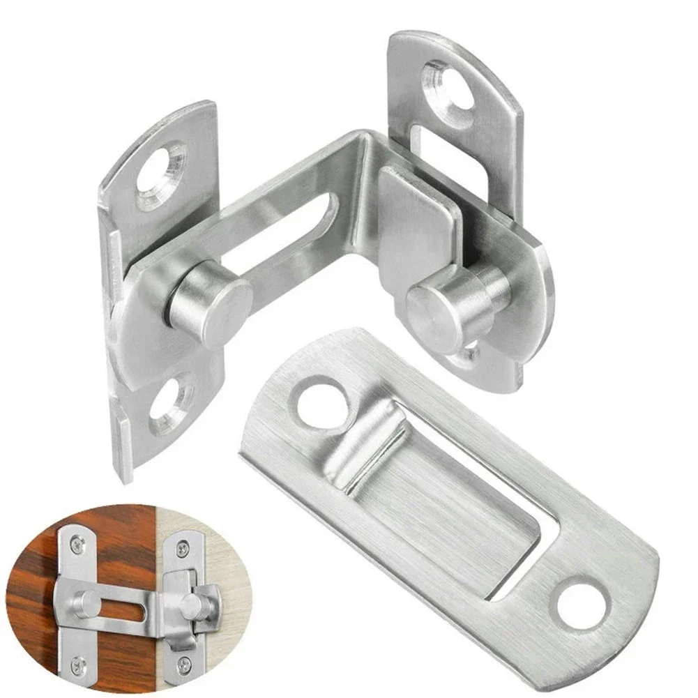 Door Latch Doors Lock 3 Inch 90 Degree Right Angle Door Latch Buckle Hasp Safety Sliding Lock Bolt Furniture Hardware Accessory