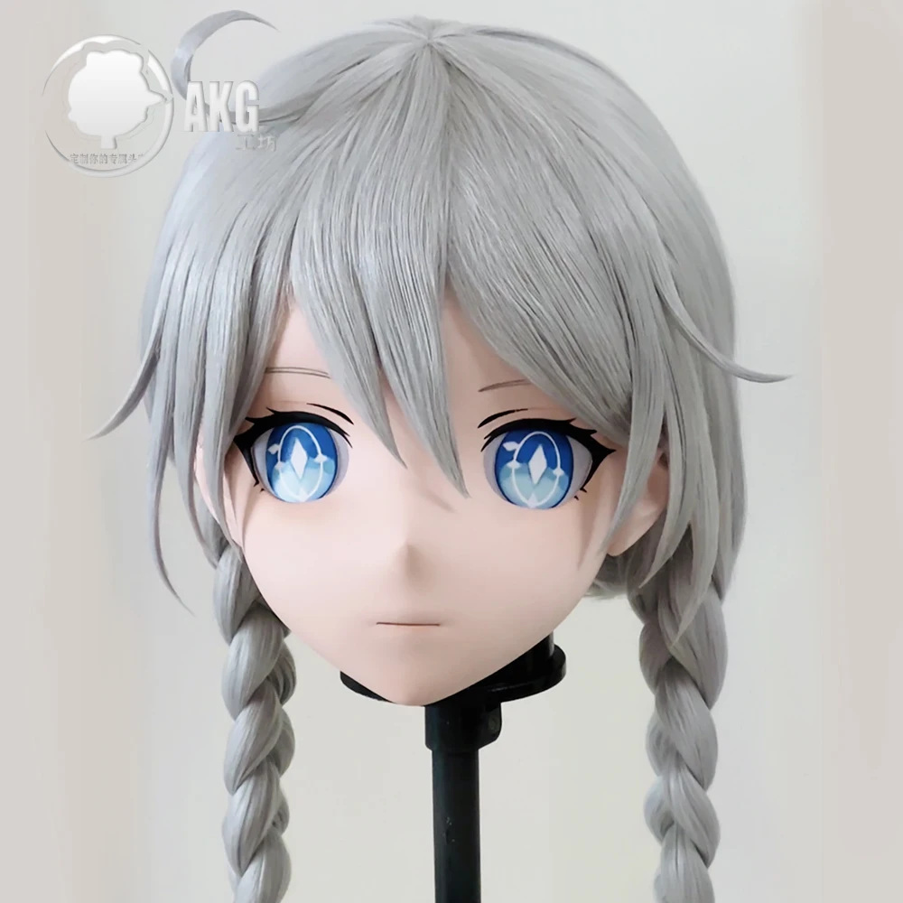 (AL249) Customize Character Crossdress Female/Girl Resin Half/Full Head With Lock Cosplay Japanese Anime Game Role Kigurumi Mask