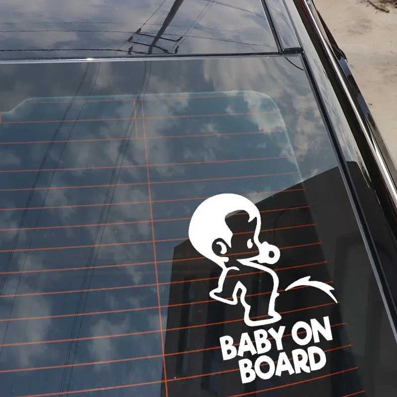 Funny Cartoon Baby on Board Popular Car Sticker PVC New Design Fashion Cool Style Waterproof Auto Decal Decor - view 5