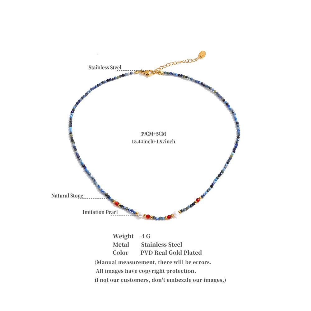 Yhpup 2026 Halskette aus Natursteinperlen, handgefertigt, für Damen, hochwertig, trendig, exquisiter Schmuck, Geschenk – Detail 1