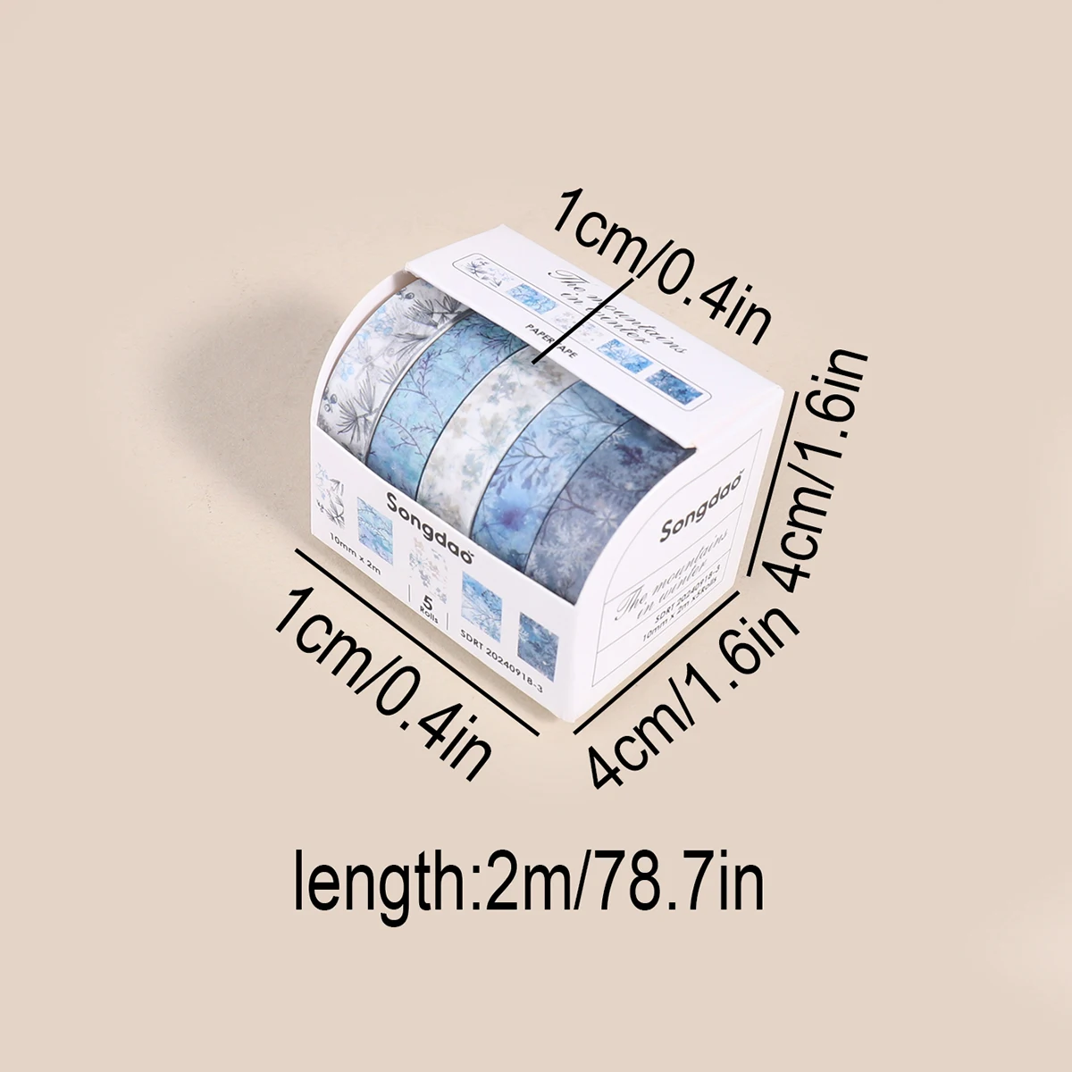 5 rolls/box of washi tape, perfect for scrapbooking and gift wrappinguitable for scrapbooking,