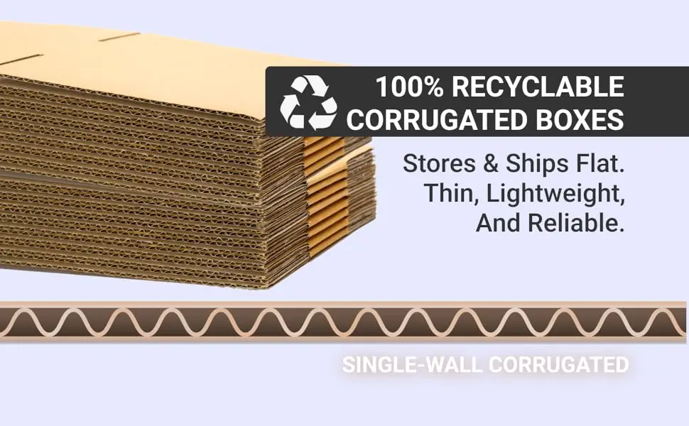 25 Pack Corrugated Cardboard Boxes 16x12x4 Inch Flat Strong Bulk Shipping Moving Storage Cartons For Business Home Packaging