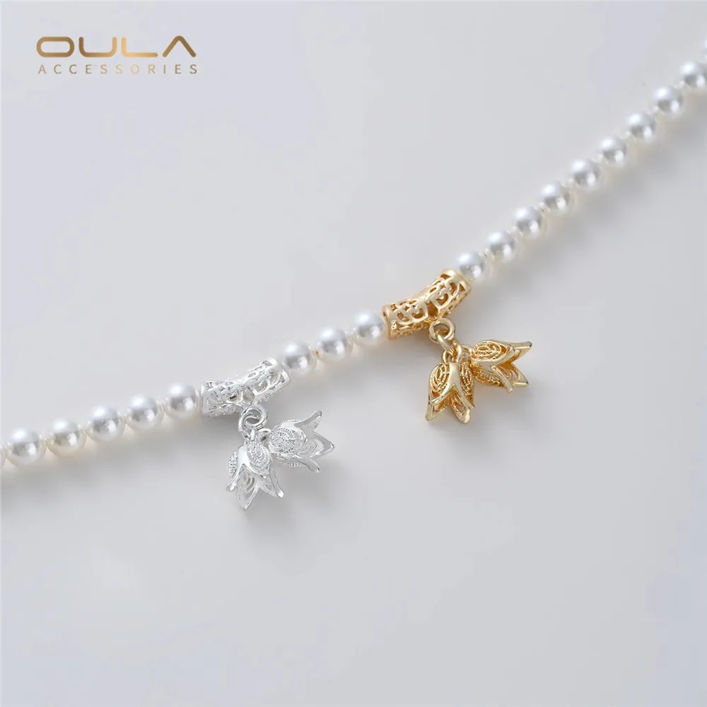 

1pcs 14K Gold-plated Color Bell, Lily of The Valley Pendant, Beaded Bamboo Tube, Diy Handmade Bracelet, Necklace and Accessory