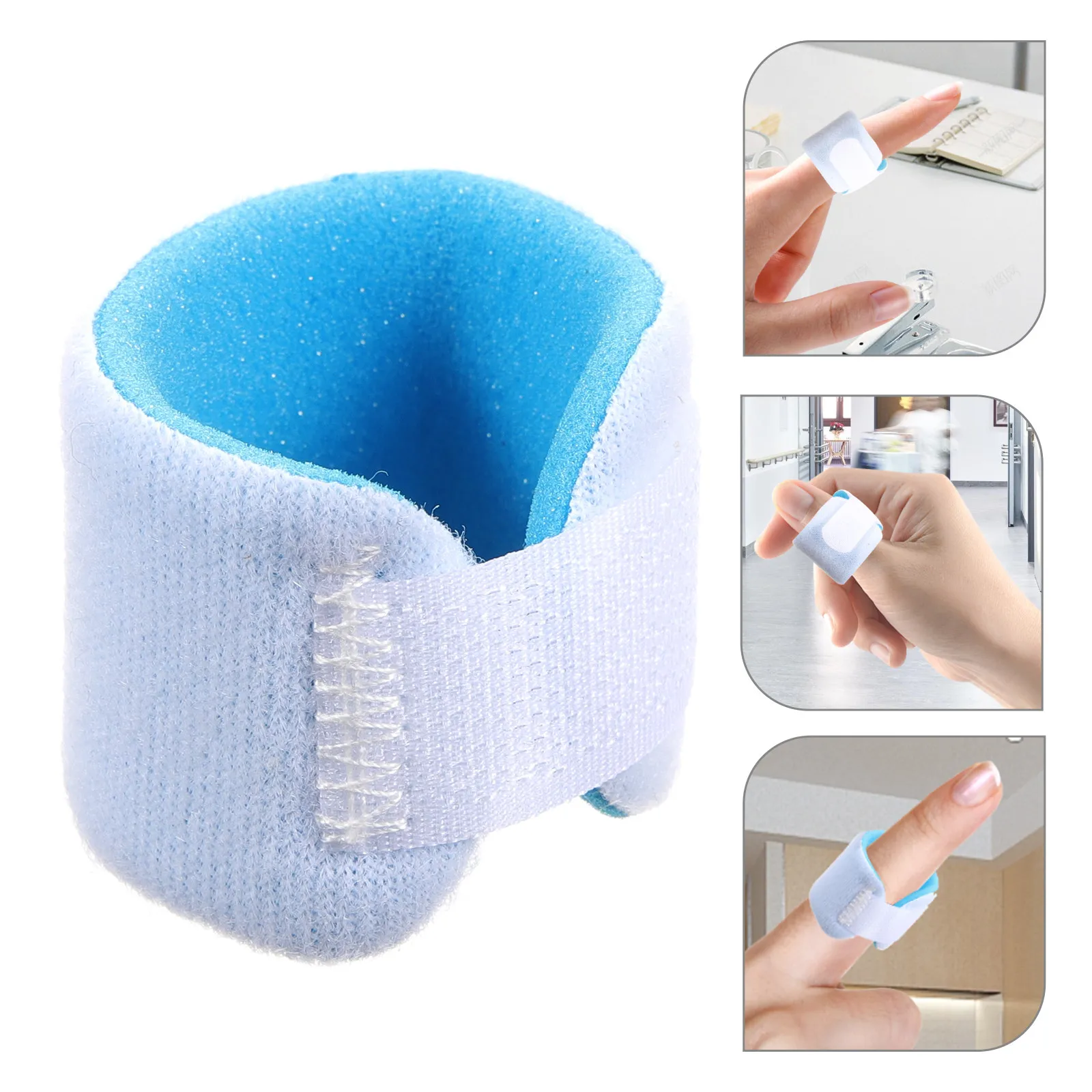 Elastic Sponge Finger Protector Multi-Function Sports Finger Strap Band for Treatment Sprains Swelling Arthritis Breathable Soft