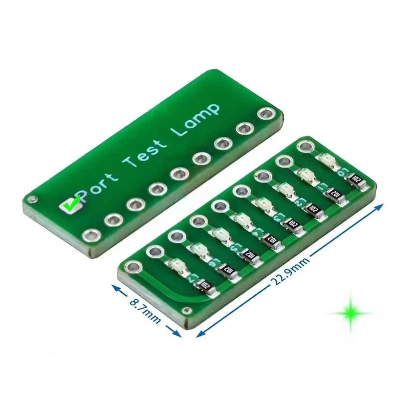 5pcs 8-segment LED Port Test Lamp Indicator Running water Port test lamp Red, Green and Blue Colors Optional 8-segment LED Port