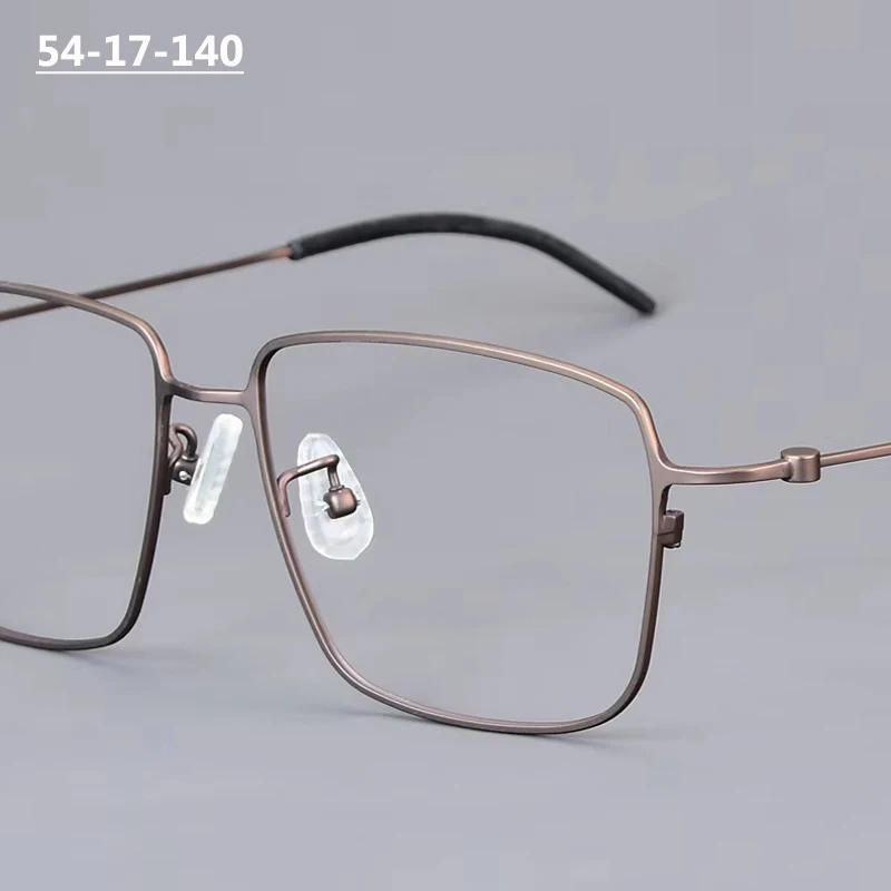 Men Big Square Frame Pure Titanium Eyeglass Ultralight 6g Glasses Frames Women Spectacles Handmade Retro Quality Eyewear No Fade