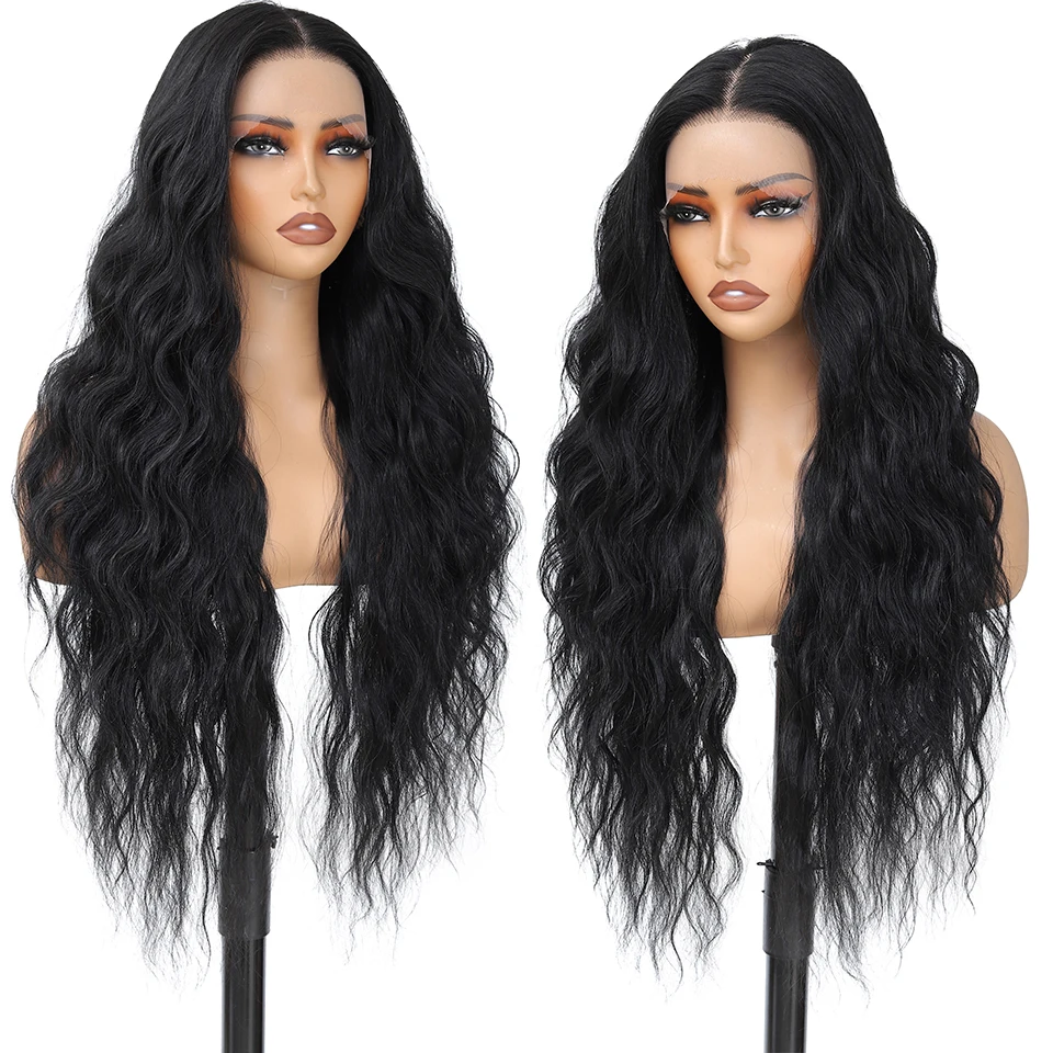 Synthetic Lace Frontal Wig Long Deep Curly Lace Front Wigs For Black Women 36 inches Heat Resistant Cosplay Wigs