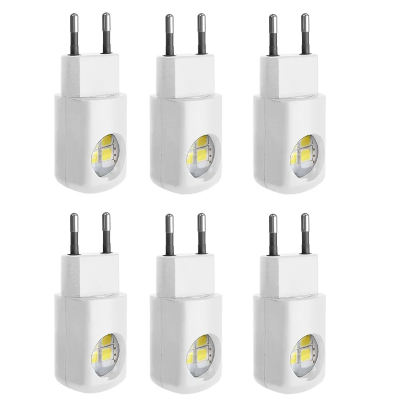 ABGE-6 Pack LED Night Light Plug-In Wall Outlet Light,Dusk To Dawn Nightlight,Ambient Lighting,Nightlight For Bedroom Hallway