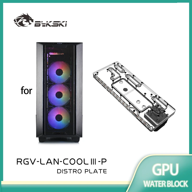 BYKSKI Distro Plate Acrylic Board Water Cooling Solution for LIANLI Ghost Axe 2 Computer Case Support DDC Pump RGV-LAN-COOLIII-P
