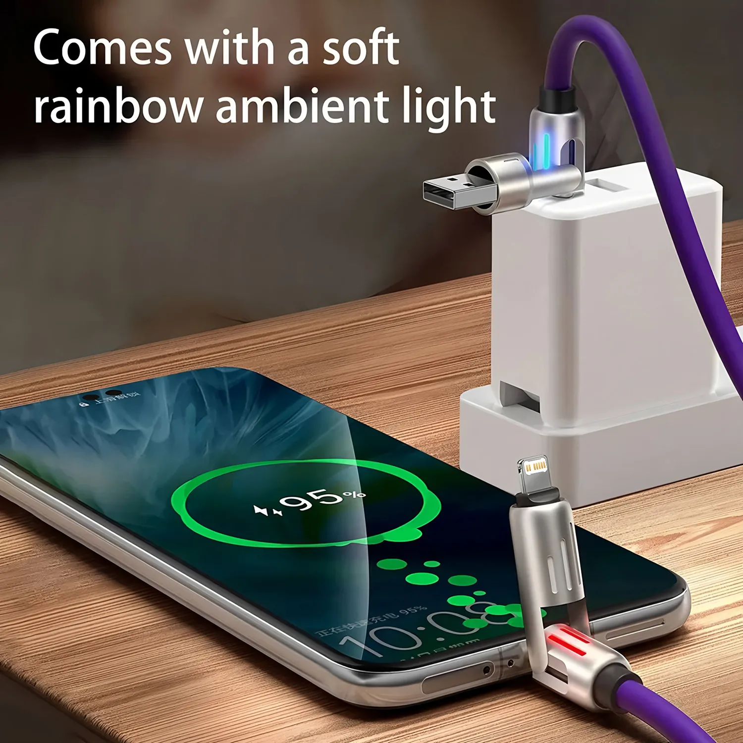 4 in 1 Data Line 240W Fast Charge USB Type C PD Silicone Data Cable for iPhone Huawei Samsung Xiaomi Phone Wire