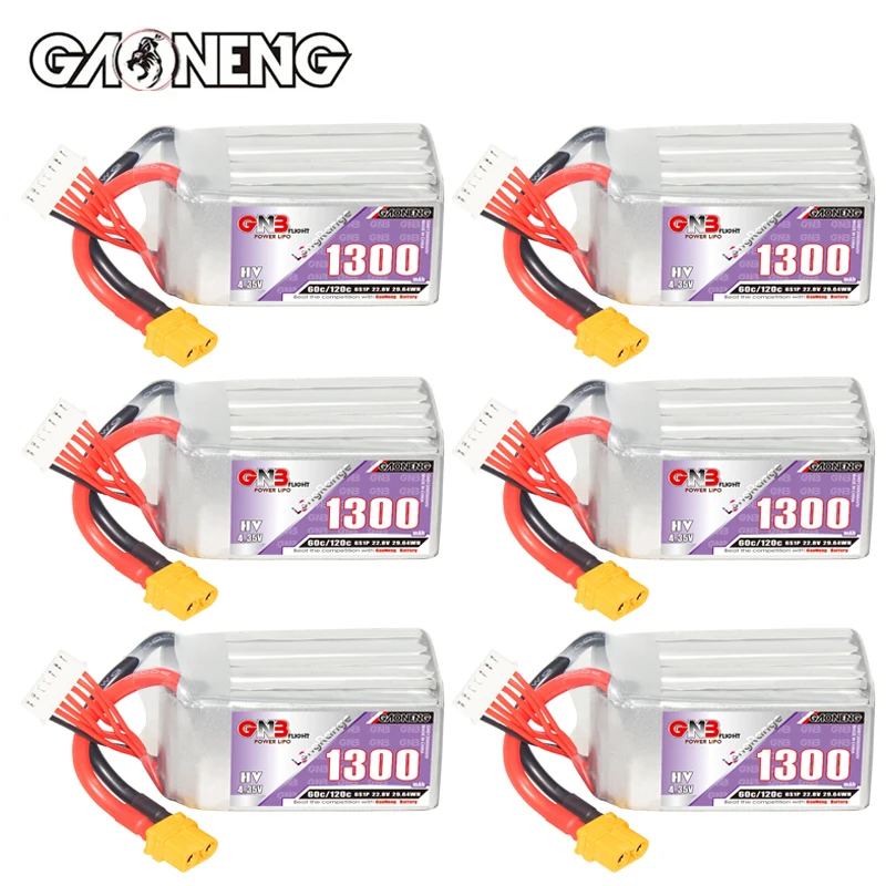 GNB 6S 22.8V 1300mAh  60C/120C Lipo Battery For Racing Drone FPV Quadcopter Helicopter Airplane RC Car Boat Model Parts Hobby