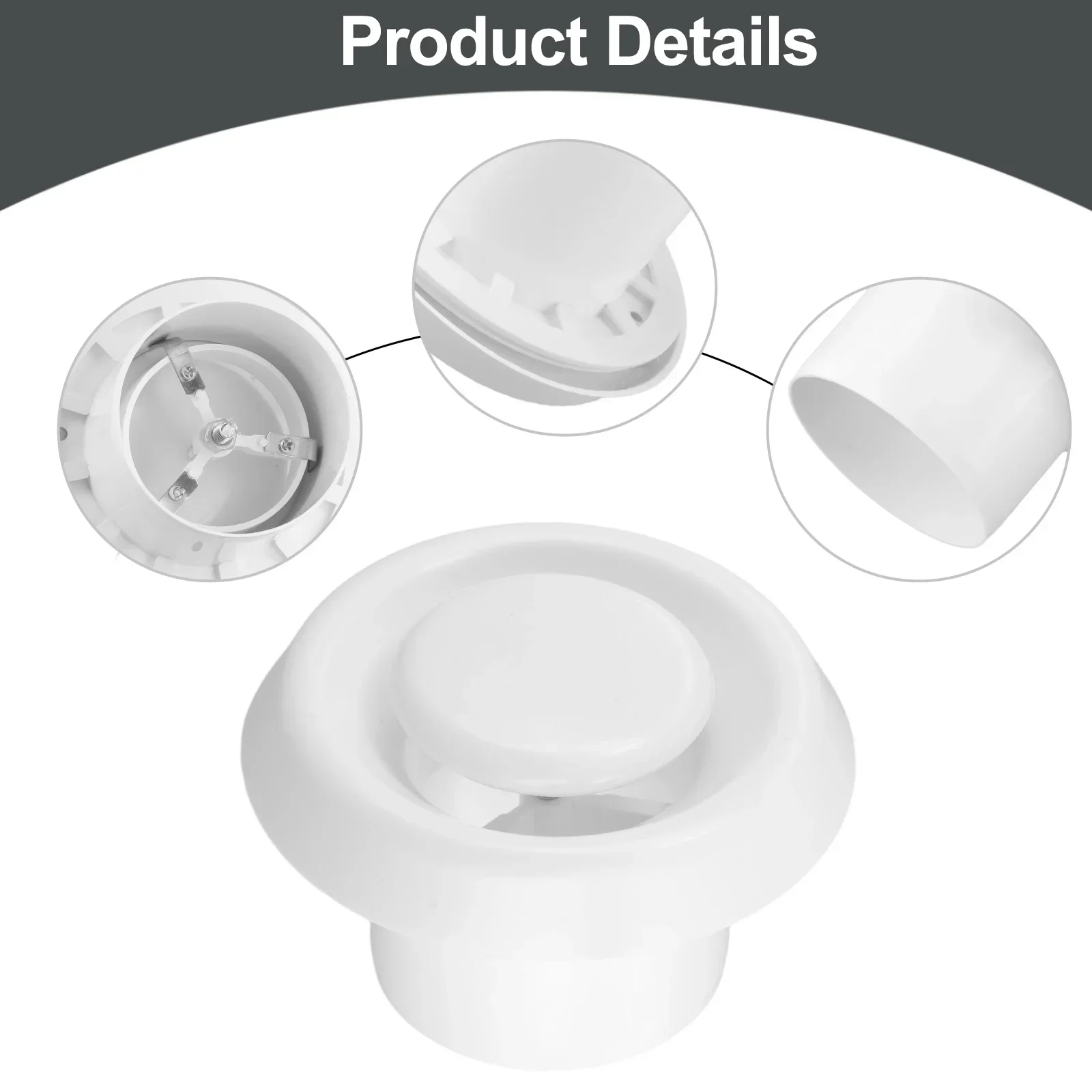 

75-150mm Plastic Round Ceiling Vent Air Vent Cover Ceiling Ventilation Cover Clips Onto Ducts And Ceilings With Included Car