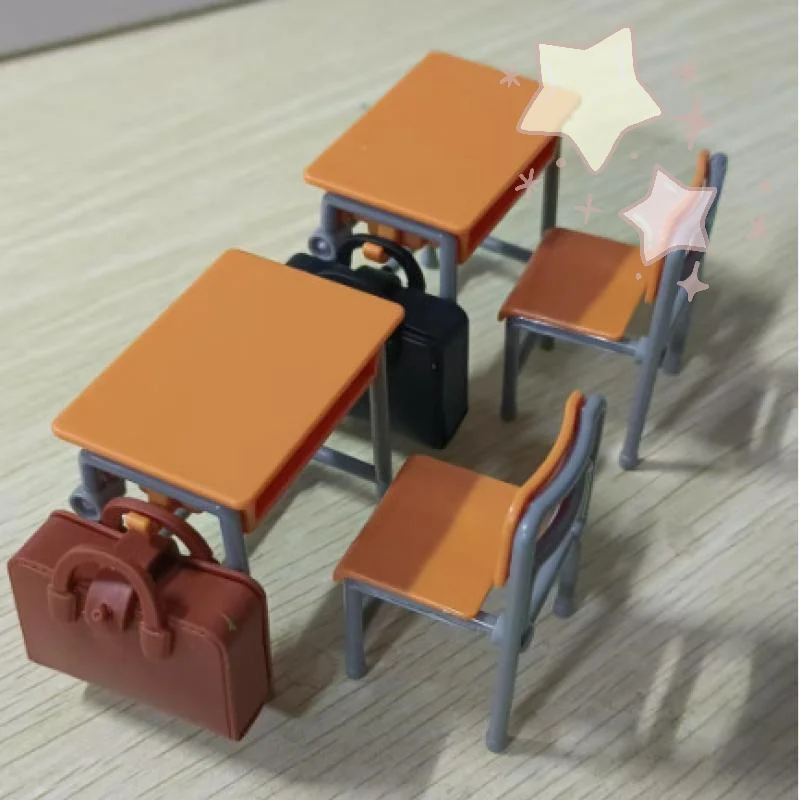 

3/6 шт. 1/12 масштаб кукольный домик миниатюрный классный рюкзак школьная сумка украшения для отдыха винтажный мини-стол имитационная модель