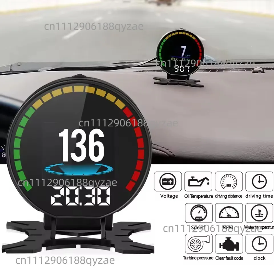 Automobile OBD Driving Computer Multi-function Instrument, Fuel Consumption, Water Temperature, Turbine Pressure Gauge