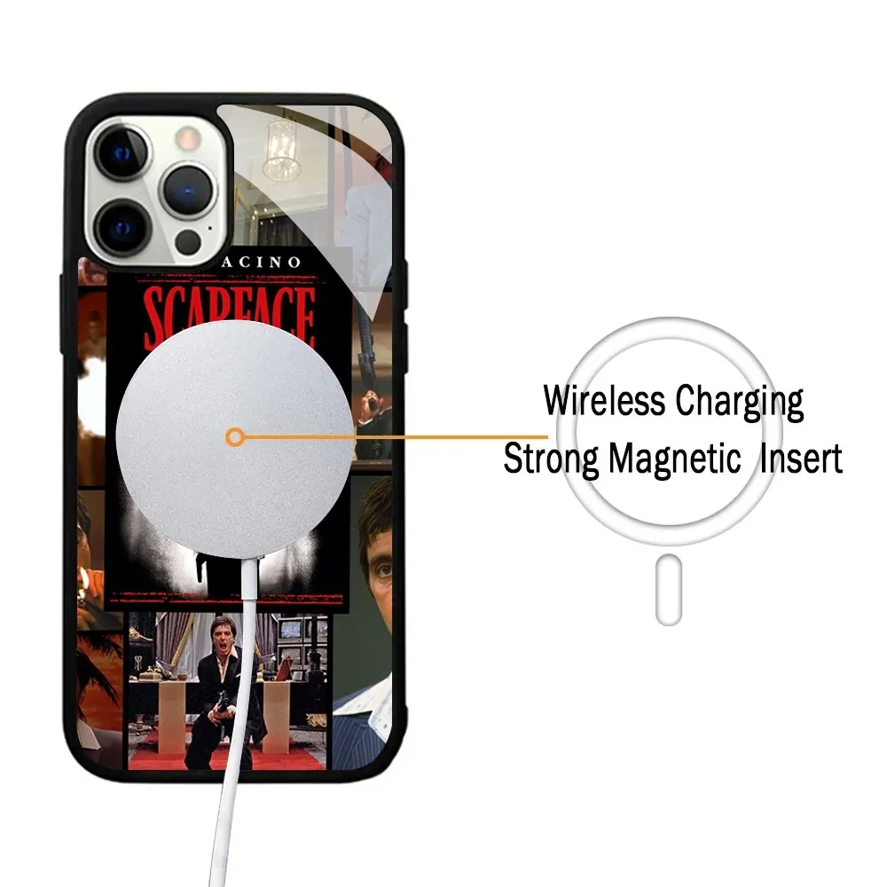 Scarface 1983 Film Al Pacino Movie Phone Case For IPhone 15 14 13 Pro Max 11 12 Mini Alex Mirror For Magsafe Wireless Charging