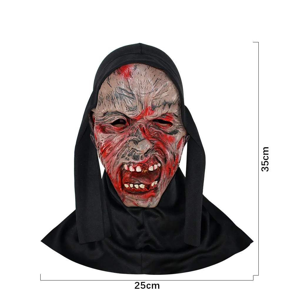Gruselige Zombie-Bio-Monsterkopfmaske mit scharfen Zähnen, Halloween-Maske für Erwachsene für Horror-Geisterhaus-Themenparty-Cosplay – Detail 5