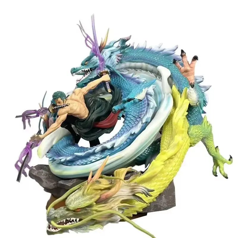 Figura de acción de One Piece Roronoa Zoro, estatua modelo de Anime de tres dragones, colgante de decoración de escritorio, regalo Ideal para niños coleccionable