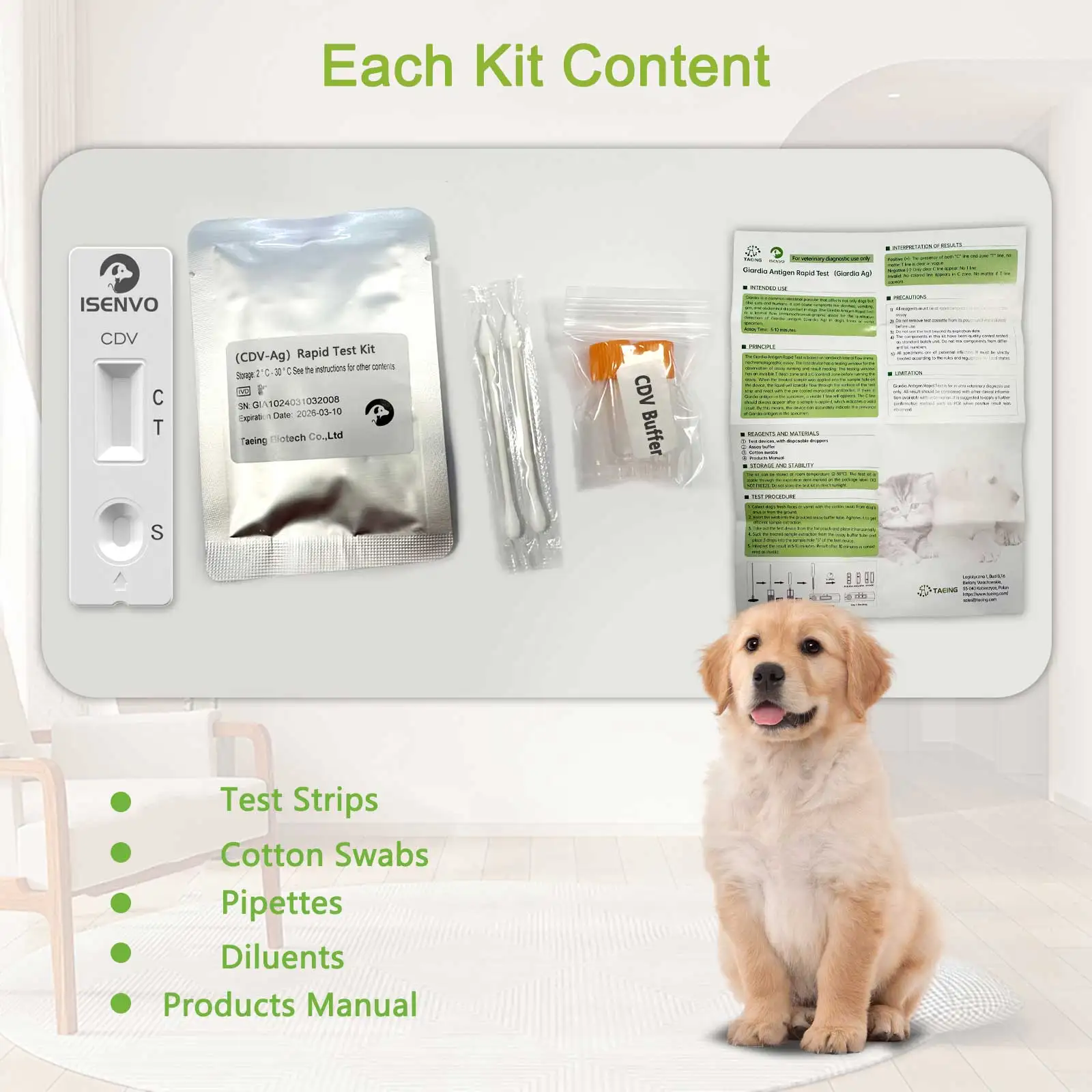 2/5/10 Pcs CDV-Ag Rapid Precision testing Kit Dog Distemper Disease Detection Canine Home Health Kit