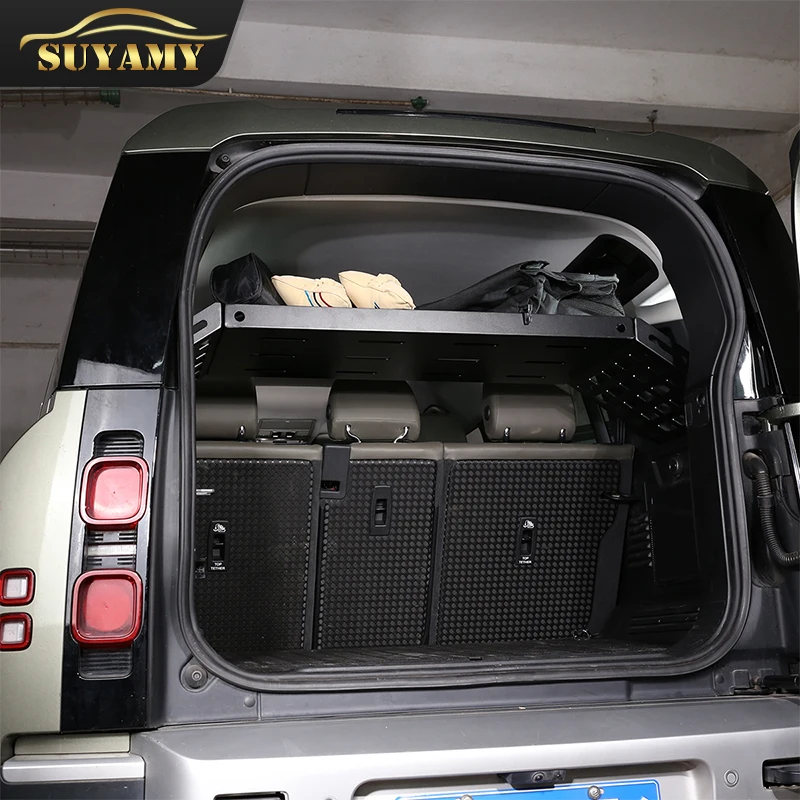 

Aluminum Alloy Trunk Cargo Shelves Tail Box Storage Rack For Land Rover Defender 110 2020-2022 Modification Accessories