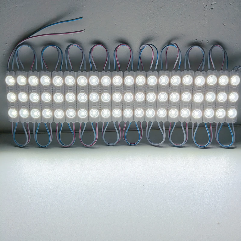 2835SMD Iniezione LED Modulo Segno Luce 20 pz/lotto DC12V 3LED Luminosità Esterna Impermeabile Insegna Pubblicitaria Retroilluminazione