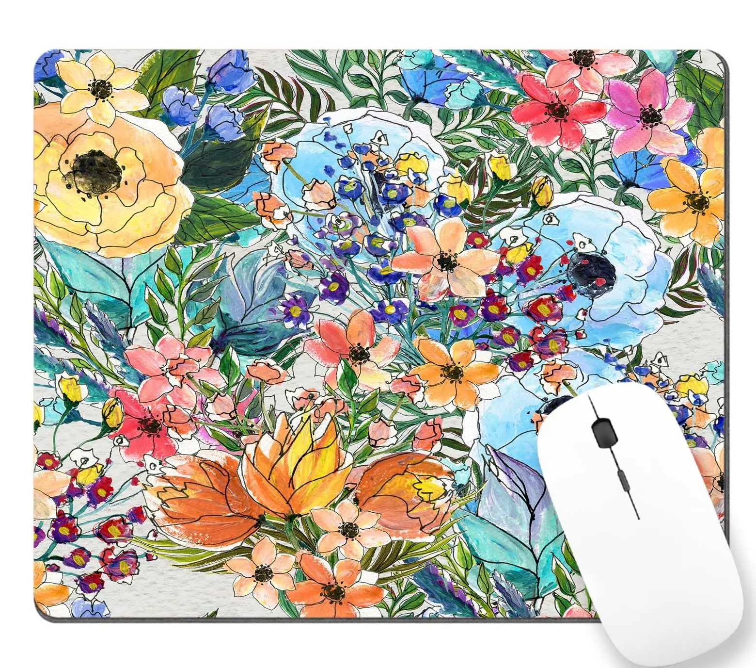 

Vintage Colorful Flowers Printing Lock Edge Gaming Mousepad Gamer Mouse Mat Keyboard Mats Desk Pad Mousepads 30x25cm