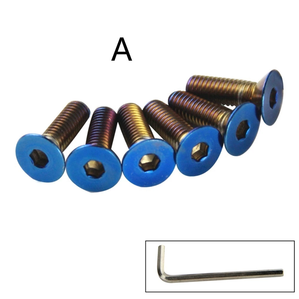 Fit for OMP NARDI MOMO 6pcs Burnt Titanium Blue Steering Wheel Bolts Fit a lot of steering wheel