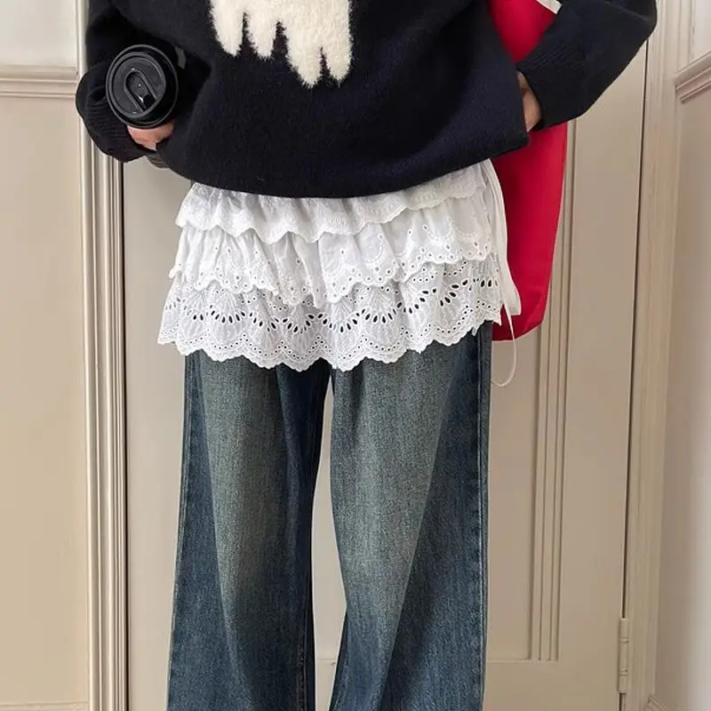 

Летние кружевные милые белые юбки-торты Y2k, корейская модная уличная одежда, винтажная женская юбка с высокой талией Faldas De Mujer