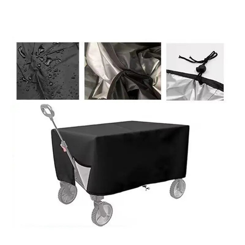 Outdoor Cart Cover Black Waterproof Trolley Cart Cover Garden Cart Accessories For Dirt Dust Sunlight Snow Frost And Water