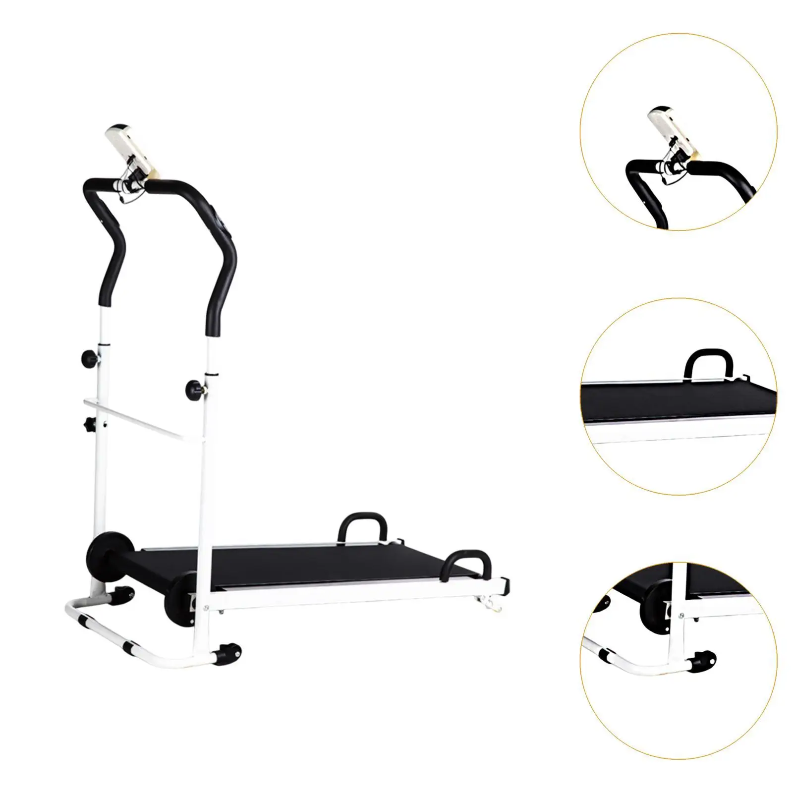 Folding Treadmill Mechanical Stepper with Digital Display Adjustable Slope Fitness Equipment for Household Apartment Exercise