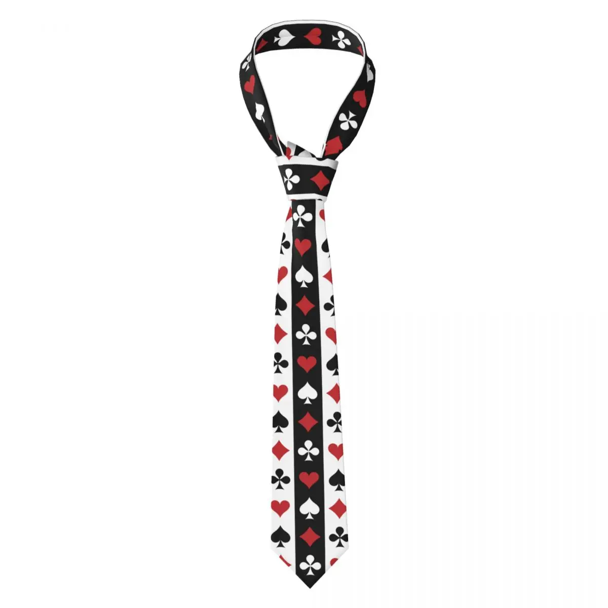 

Poker Red Black Alice In Wonderland Neckties Fashion Neck Ties for Men Accessories Gravatas Gift