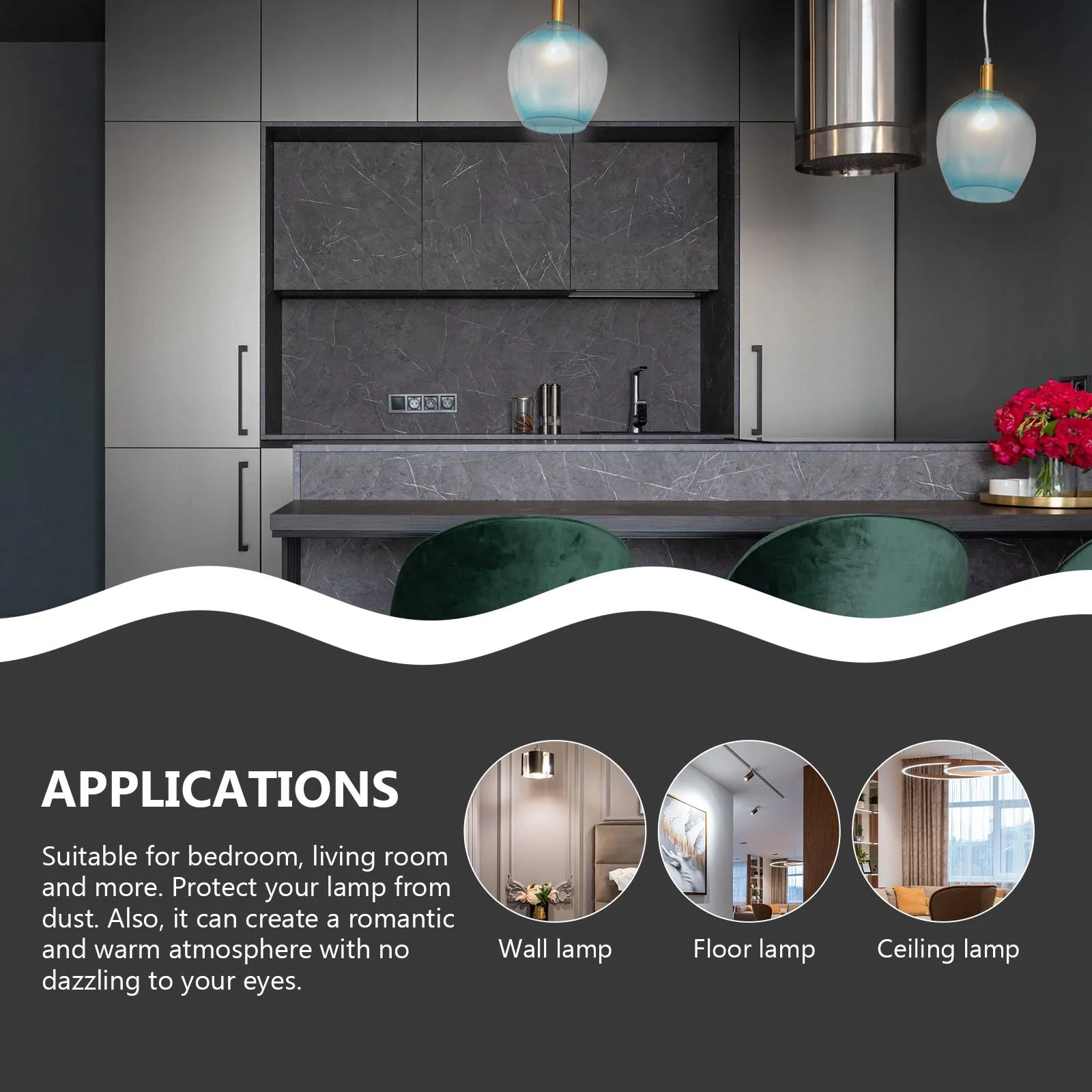 

1Pcs Molecular Lampshade Transparent Glass Durable Lamp Cover Nordic Simple Lampshade Decorative Light Accessory for Various