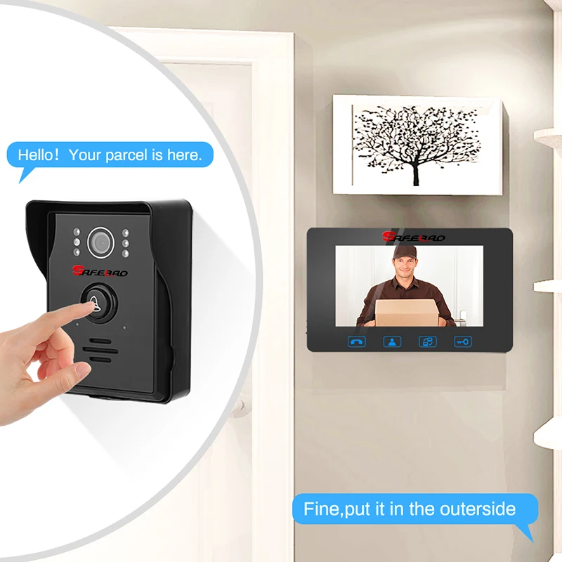 SAFEBAO Video Door Phone Doorbell Wires Video Intercom 7\