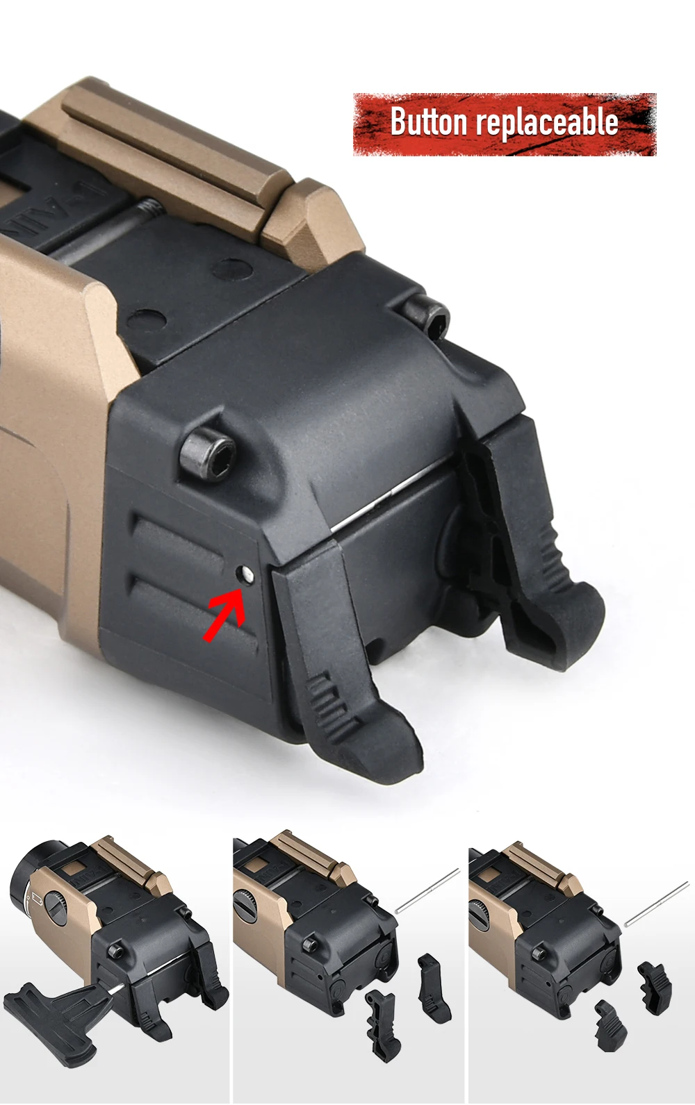 Streaml TL-7 X Tactical Metal Hanging Flashlight 800 Lumens High Power LED Light with Strobe Dual Function Switch for Airsoft view 6
