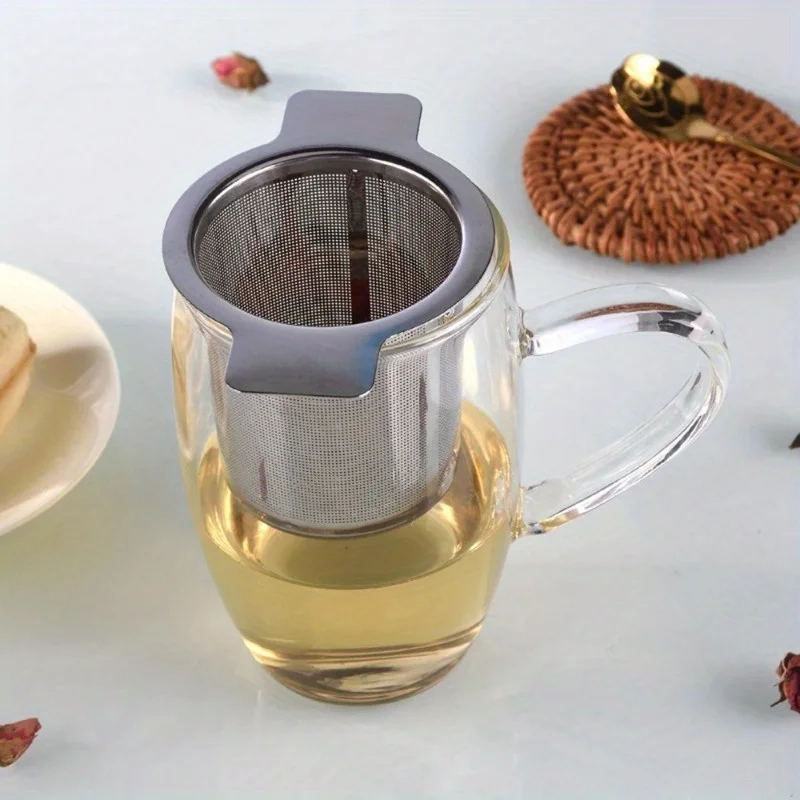 Cover Tea Infuser Stainless Steel Coffee Tea Strainer Grid Binaural Net Leak Tea Mesh Tea Filter Tea Accessory