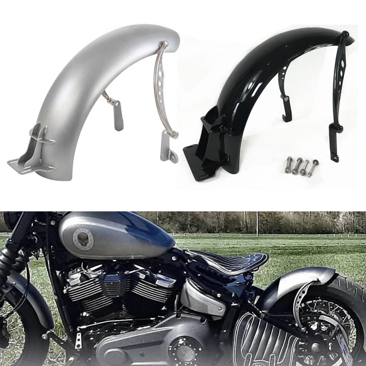 

Motorcycle Fender Modified Bobber After Fender For Harley Softail Low Rider Street Bob 2018-2021 Fxlr Fxlrs Fxbb Accessories