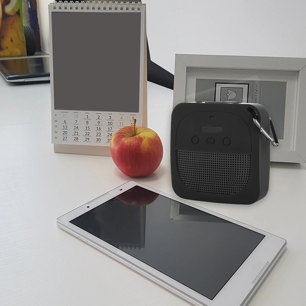 

1pc Silicone Speaker Protective Case For Micro Durable Scratch-Resistant Organizer With Built-In Band, Portable Travel