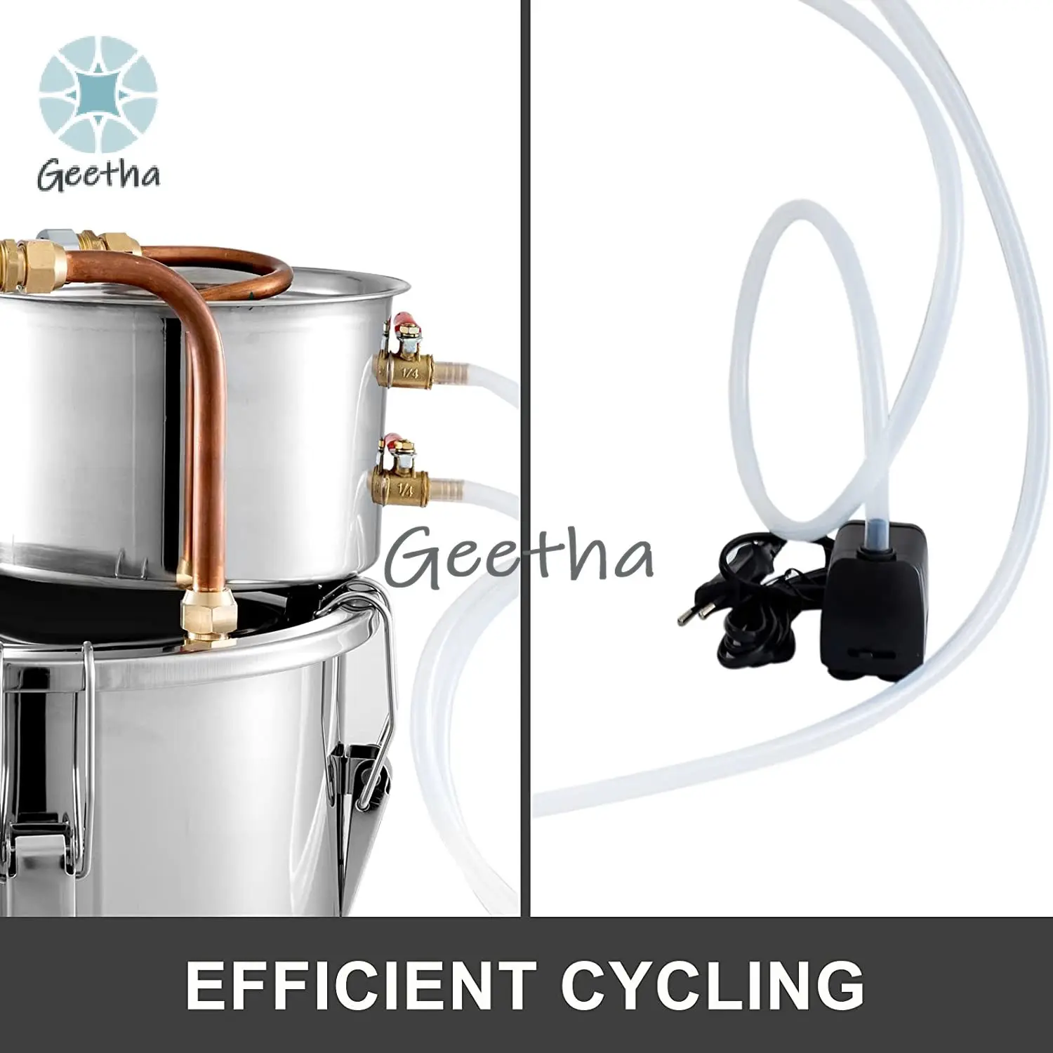 Tubo di rame per distillatore di alcol con pompa di circolazione, birra fatta in casa, termometro incorporato, whisky, vino, brandy fai da te