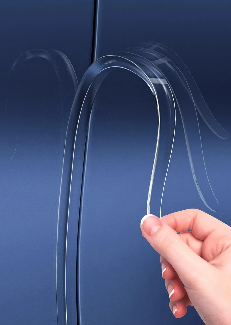 2/4PCS Silicone Car Door Edge Protector Bars Anti-Collision Stickers Rear View Mirror Cover Protection Strips for Vehicle Safety