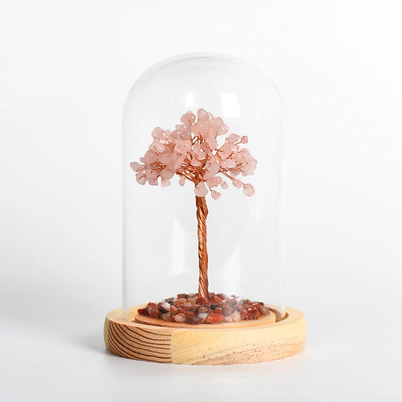 Glass Dome Illuminated Crystal Tree
