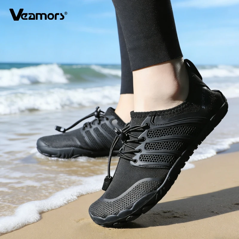 通気性メッシュ水泳アクアシューズ男性女性裸足ビーチウォーターシューズ速乾性屋外ウェーディングシューズボート釣りサーフィン