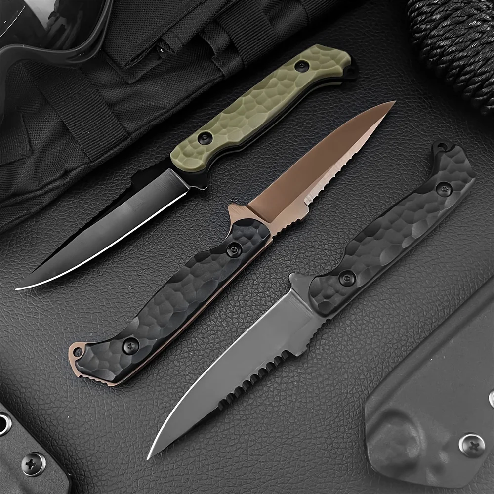 TOOR Hunting Fixed Blade Knife 7Cr13MoV Steel Blade Nylon Fiber Handle Jungle Exploration Wilderness Survival Tool with Sheath