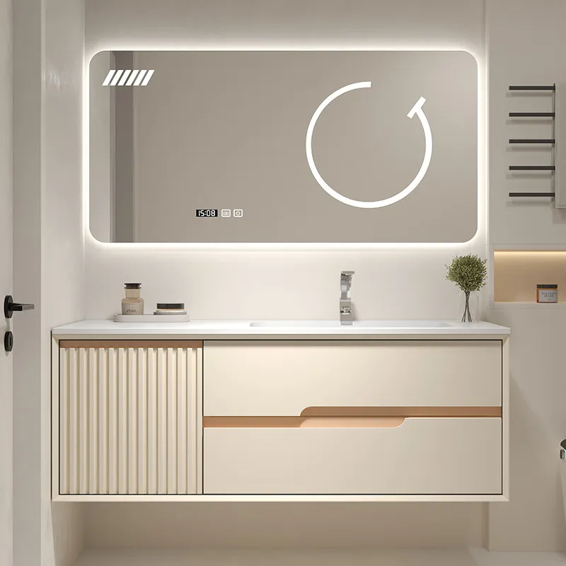

Slate bathroom cabinet seamless ceramic integrated washbasin cabinet combination bathroom cabinet