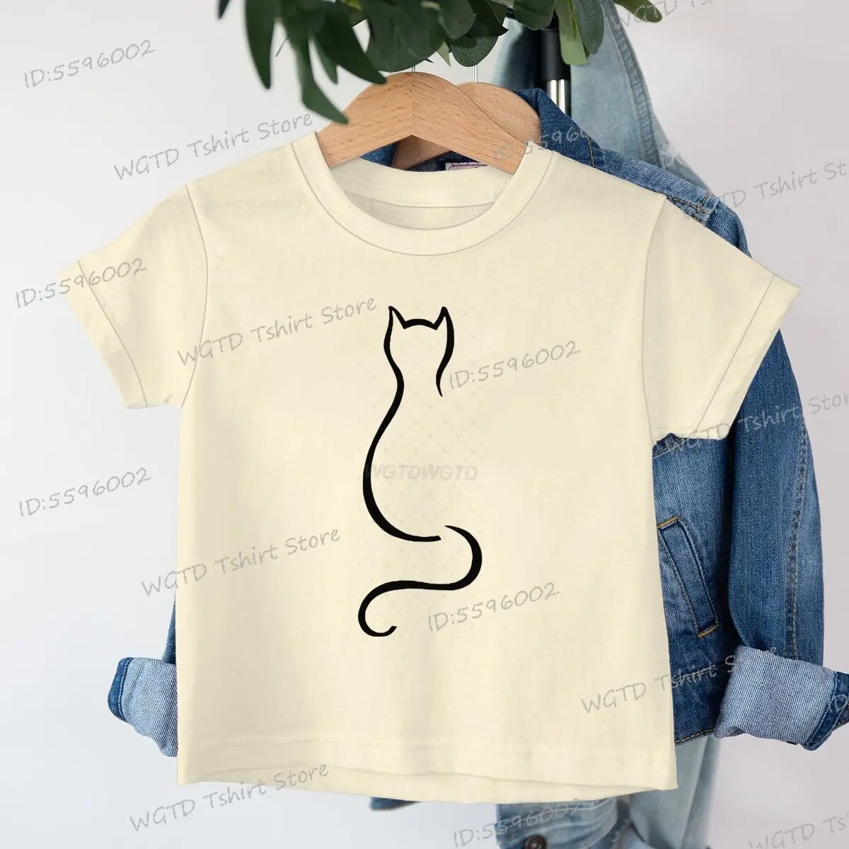 Luminous Cat Line Shirt Design Baby Girl Boy Harajuku Y2K T Shirt Cute Animal Lovers Gifts Funny Animal Cat Glowing T-shirts