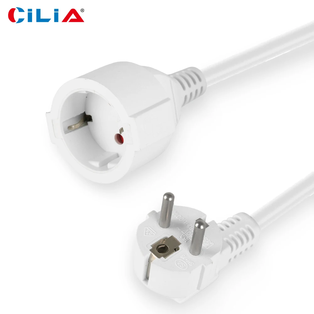 

European standard extension cord, single socket power cord, 3m/5m/10m available, black or white, PVC material (with CE/ROHS cert