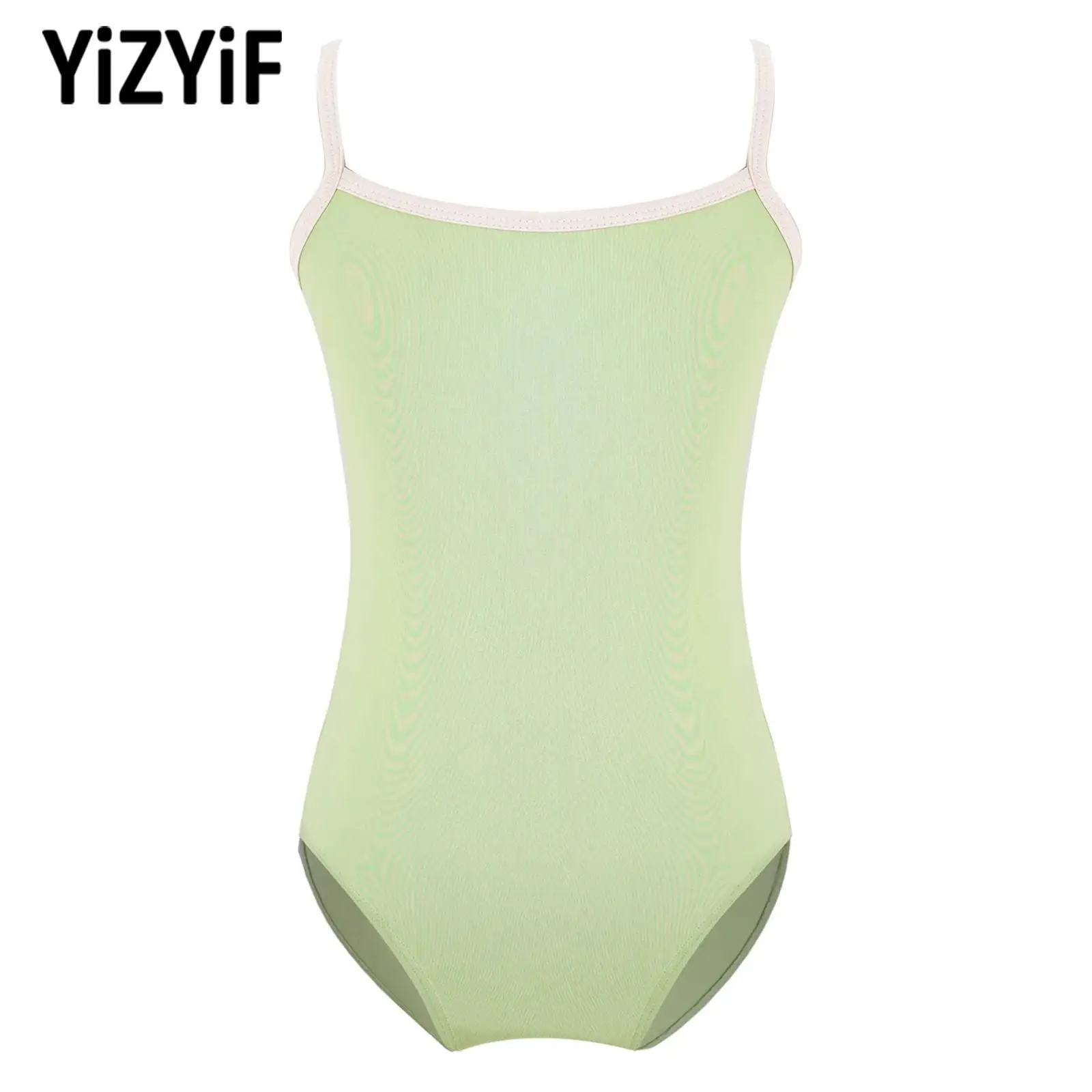 Kids Girls Ballet Dance Leotard Gymnastics Jumpsuit Spaghetti Straps Sleeveless Dancing Bodysuit Teens Figure Skating Dancewear