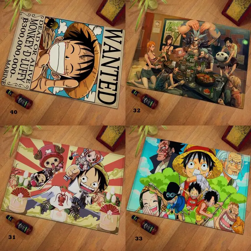 One Piece Luffy carpet anime cute waterproof pad decorate Home Anti-slip doormat Convenient foot pads gift wholesale